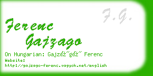 ferenc gajzago business card